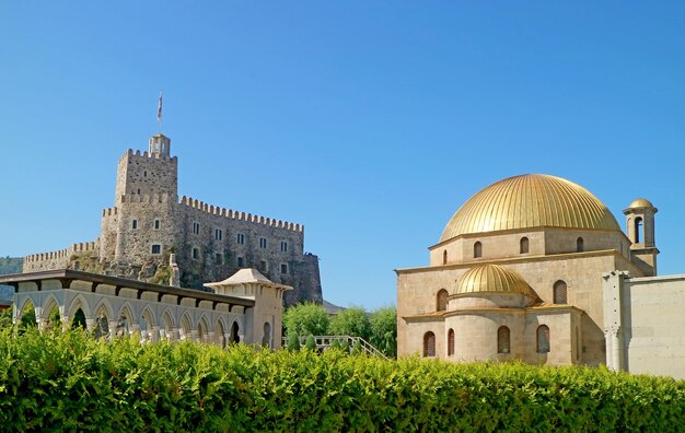 Golden Dome of Akhmediye Mosque inside the Rabati Fortress in Akhaltsikhe Georgia