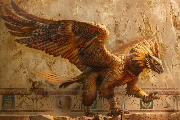 a golden eagle with a dragon on its back and a sign that says  go to the right