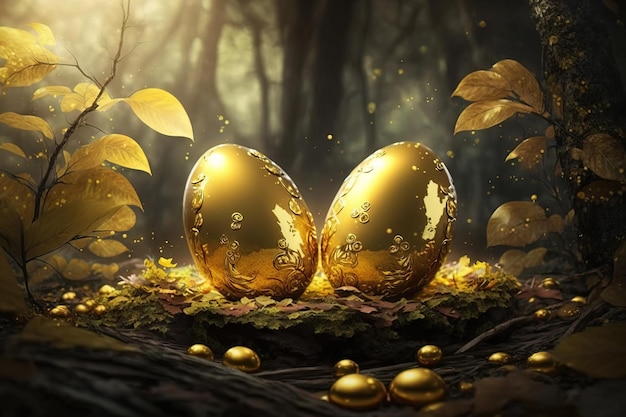 Golden eggs in the middle of jungle