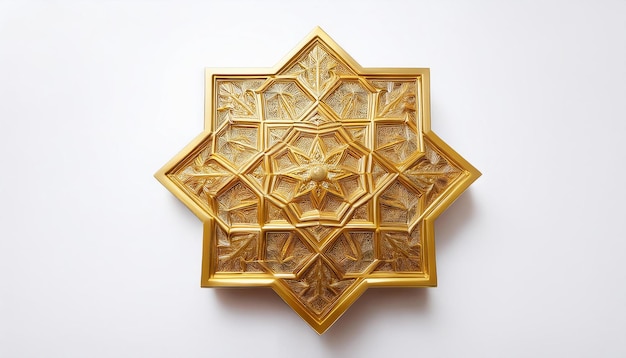 Golden Eight Pointed Star Islamic Geometric Ornament