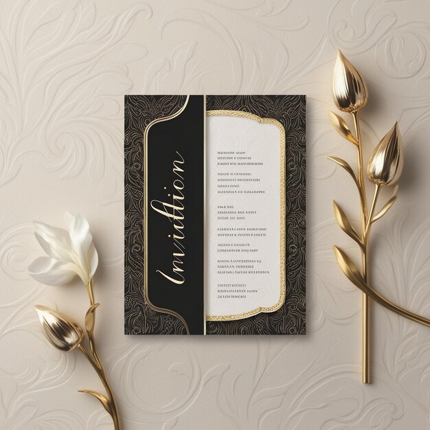 Photo golden elegance luxe invitation design