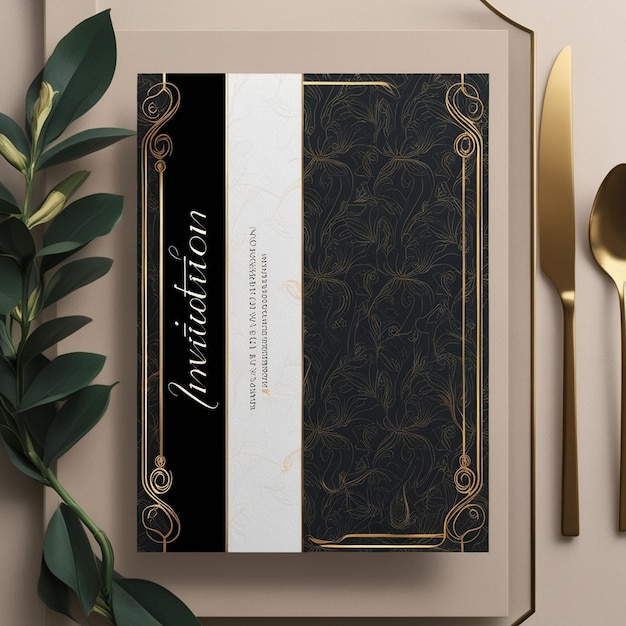 Photo golden elegance luxe invitation design