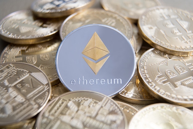 Golden ethereum coin