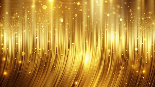 Golden Festive Background with Glittering Lights