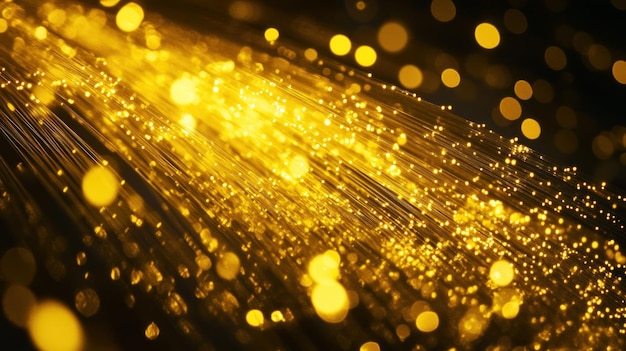 Photo golden fiber optic lights