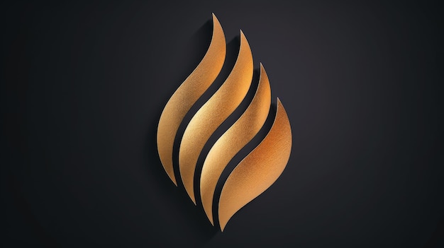 Golden Flame Logo on a Black Background