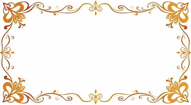 Golden floral frame with copy space