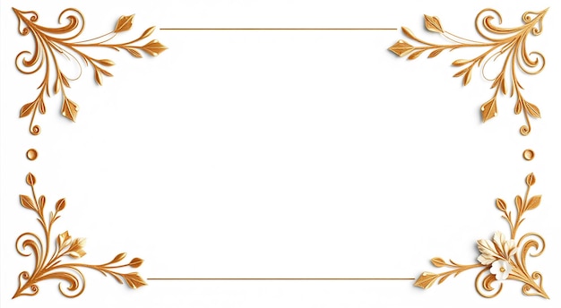 Golden floral frame with empty space for text or design