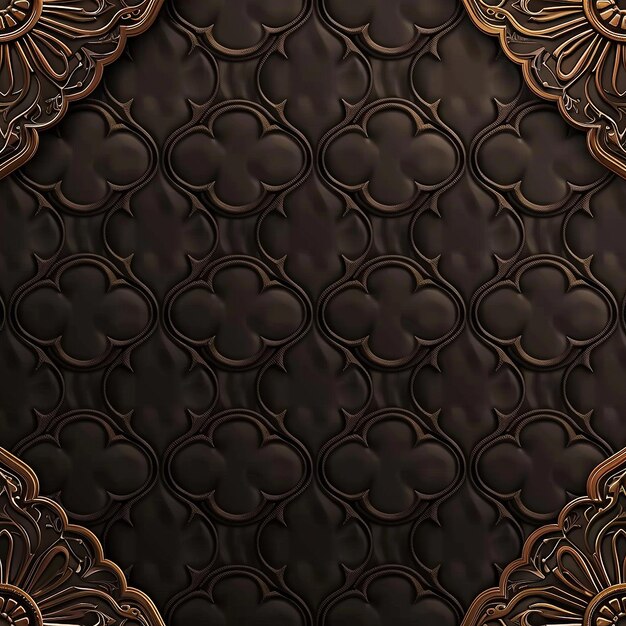 Golden Floral Patterns on Dark Textured Surface