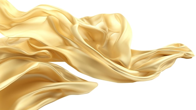 Golden flying fabric 3d wave cloth Generative AI