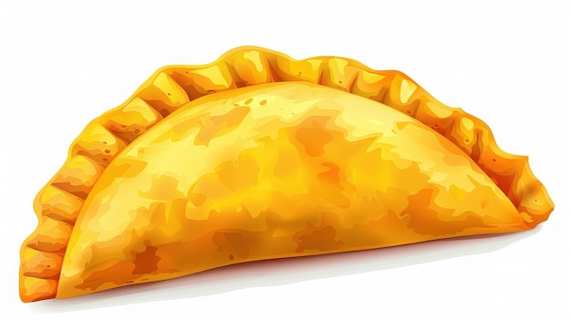 Photo golden fried empanada illustration