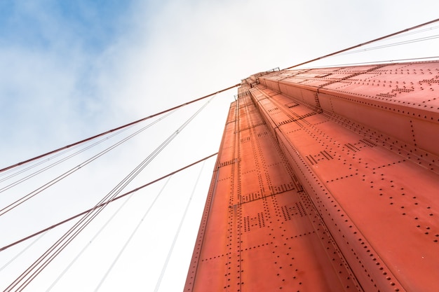 Golden Gate Bridge arch closeup bottom view