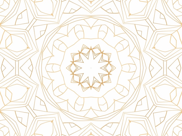 Golden geometric abstract background on white. Pattern for decoration and design, symmetrical pattern of gold color