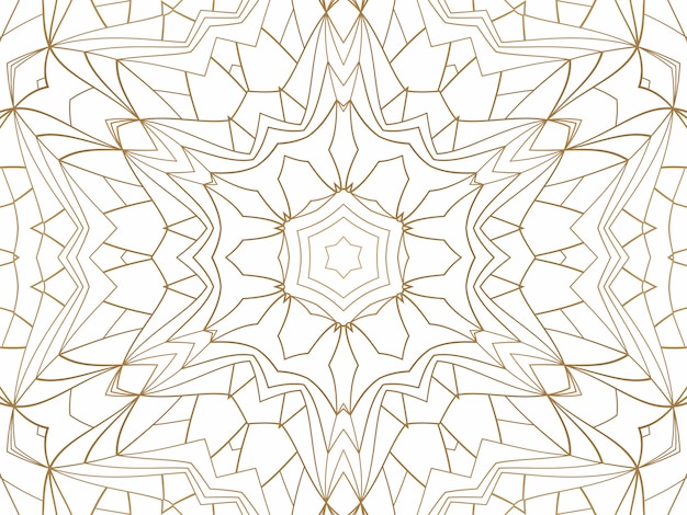 Golden geometric abstract background on white. Pattern for decoration and design, symmetrical pattern of gold color