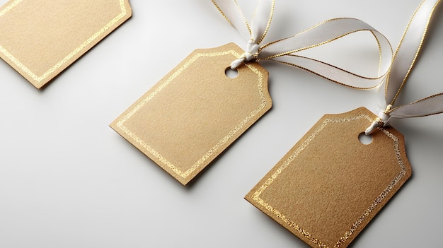 Photo golden gift tag