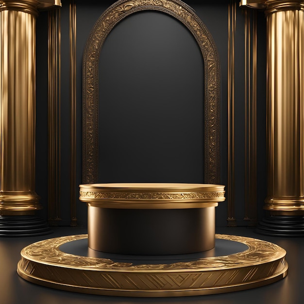 Golden Glamour Podium Design a background 7