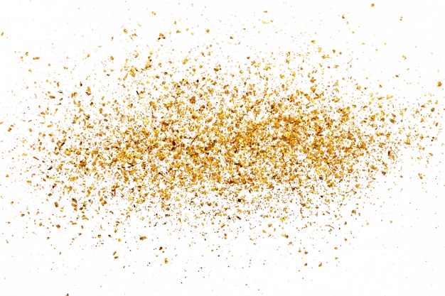 Golden glitter texture on white abstract