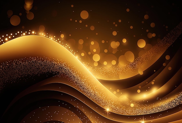 Golden glittery textured backdrop in close up