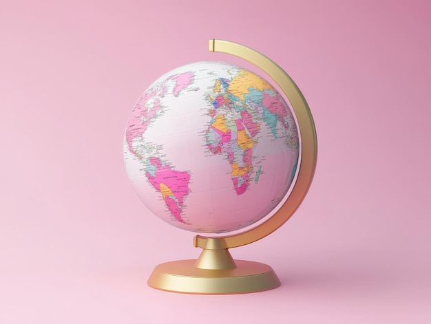 Golden Globe on a Pink Background