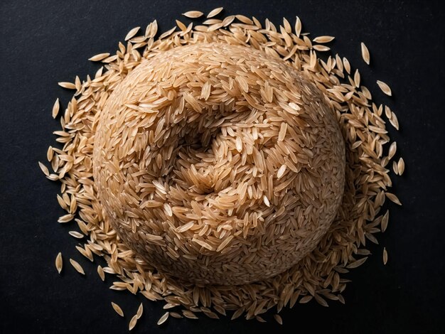 Golden Grains A CloseUp of Uncooked Rice and Husks