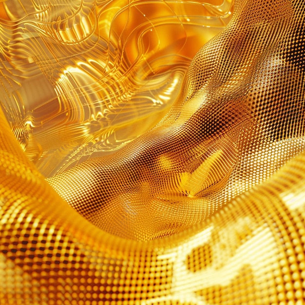 Golden Grainy Texture CloseUp View Futuristic Abstract Background