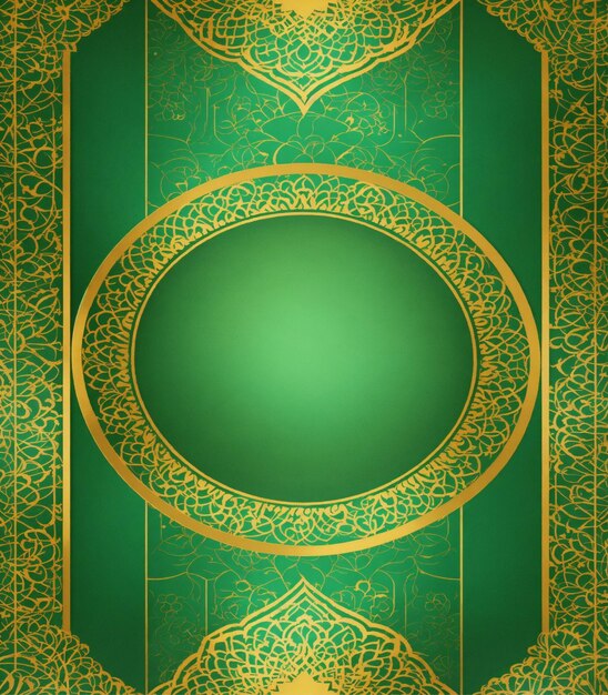 Golden Green Mandala Art Background Design