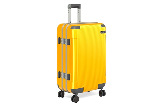 Golden Hardside Luggage with Spinner Wheels and Telescoping Handle 3D rendering