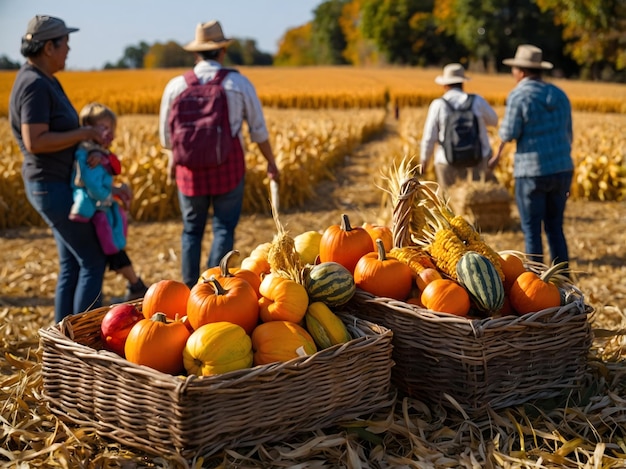 Photo golden harvest festival celebration