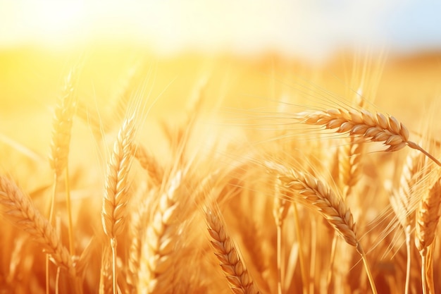 Golden Harvest Wheat Field in Autumn Generative Ai