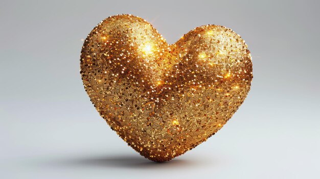 Photo golden heart of love and happiness