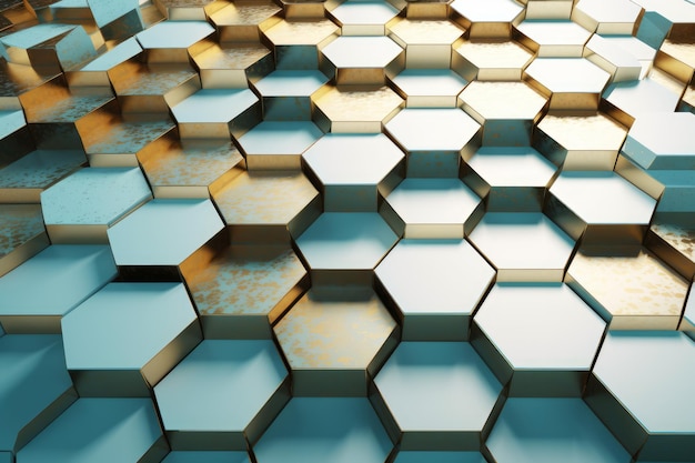 Golden hexagon geometric mirror Generate Ai