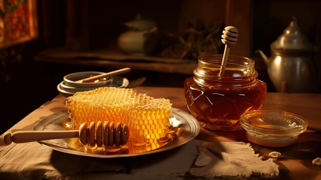 Golden Honey on Honeycomb Bliss