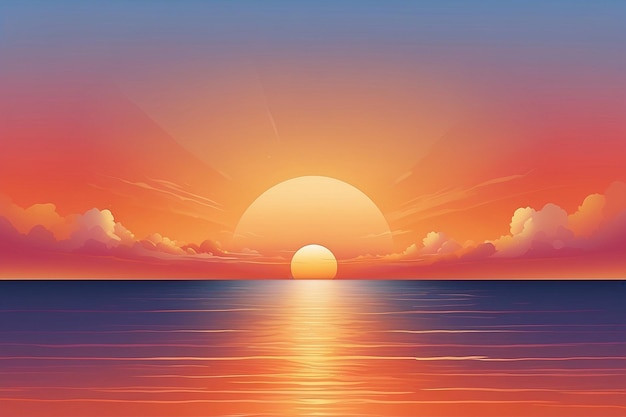 Golden Horizon Sunset Landscape Background Painting the Sky with Warm Hues Capturing the Serenity of Dusks Embrace Generative AI