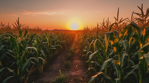 Golden Hour in the Corn Field