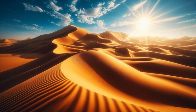 Golden Hour Dunes A Desert Sunset