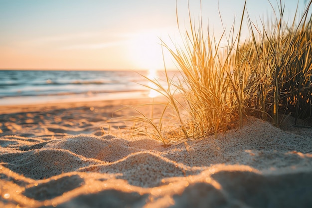 Photo golden hour magic a beach sunsets embrace