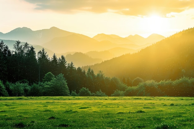 Golden Hour in the Mountain Valley