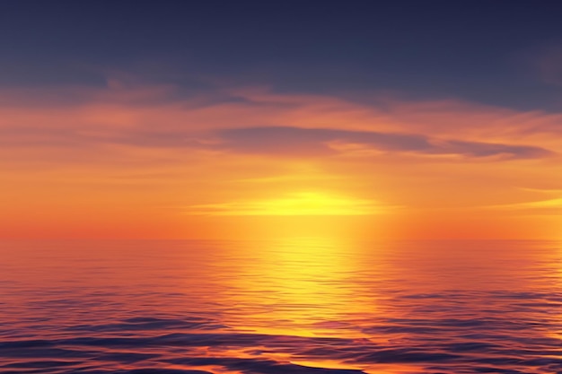 Golden hour sunset shot with calm sea landscape