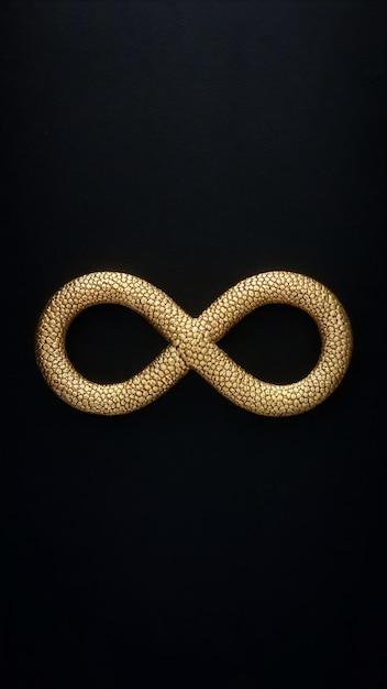 Golden infinity symbol isolated on white background