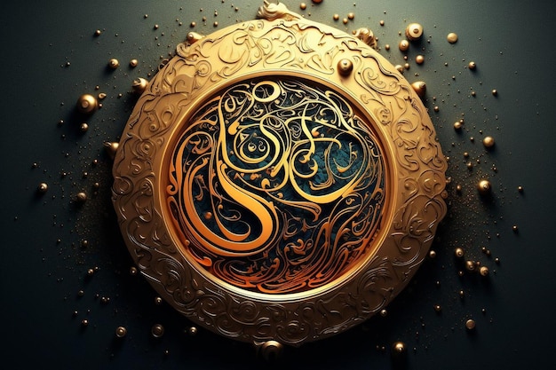 Golden Islamic Calligraphy and Patterns