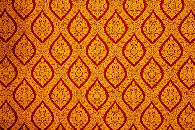 Golden Lai thai floral seamless pattern