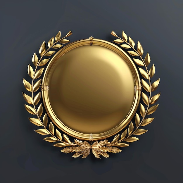 Golden Laurel Wreath Emblem of Triumph