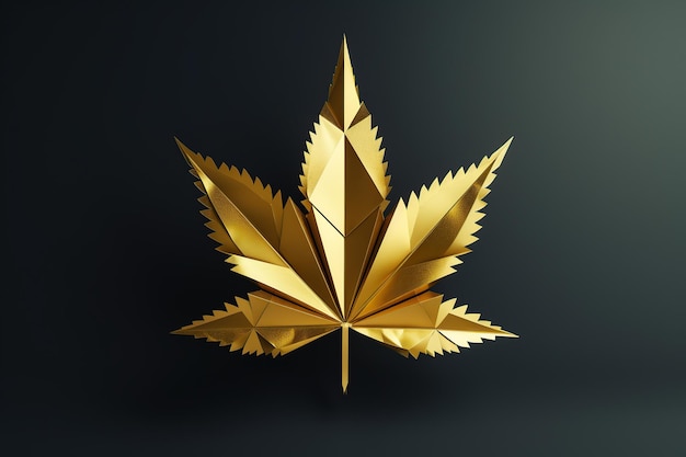 Golden leaf marijuana on black background