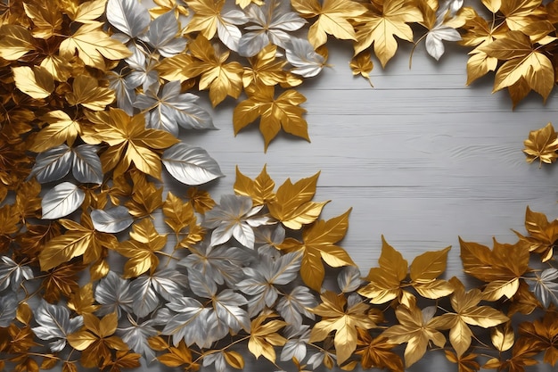 Golden Leaves Background Gold Leaves Background Leaves Wallpaper Leaves Pattern Leaves Background Luxury Background AI Generative