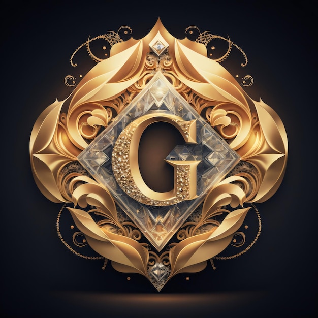 Photo golden letter g in the shape of a shield vector illustration