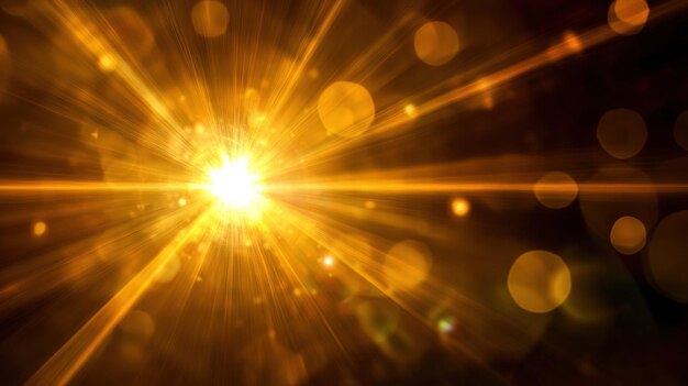 Photo golden light burst