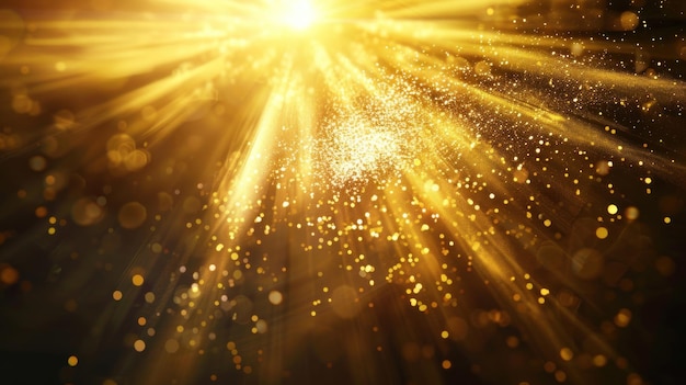 Golden Light Rays and Sparkle