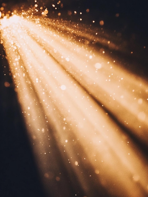 Photo golden light rays with sparkling dust particles