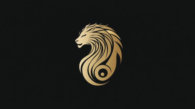 Photo golden lion logo design