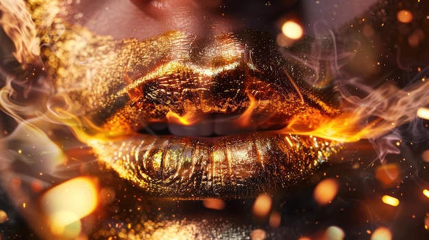 Golden Lips On Fire